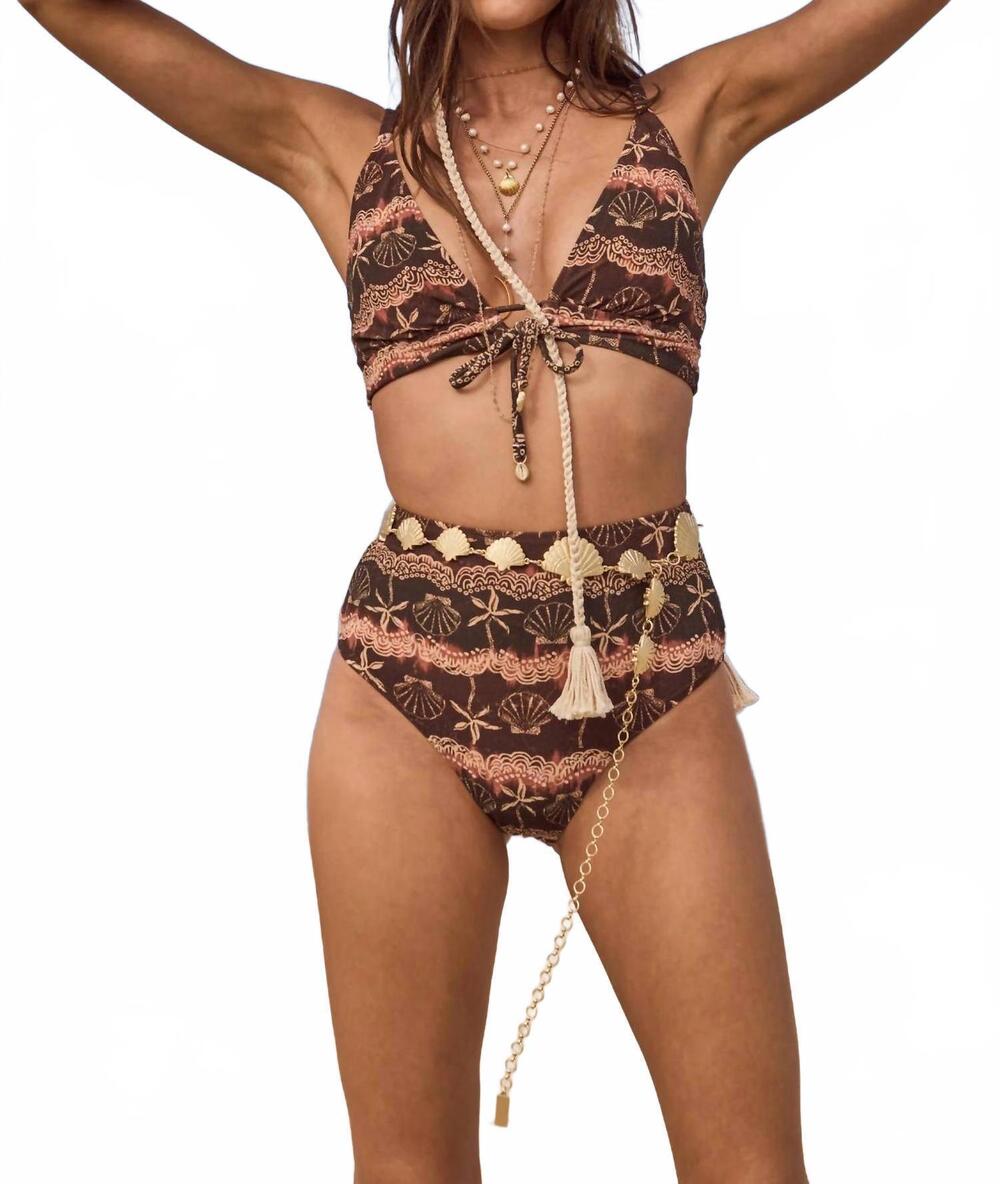 NEW SPELL mermaid cove high waisted bikini bottom in espresso